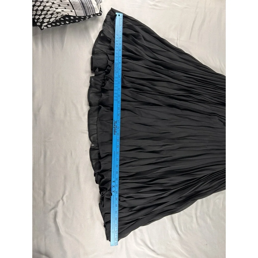 Lot of‎ 2 Womens Size Large Maxi Skirts Pleated Black & Polka Dot A New Day